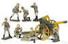 Lineol camouflage painted field gun soldiers