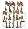 Lineol painted composition soldier flag bearers
