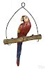 Scarce Hubley cast iron hanging parrot