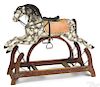 Carved and painted wood rocking horse