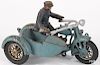 Hubley cast iron police motorcycle with sidecar