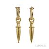 18kt Gold Day/Night Earrings, Lilly Fitzgerald