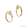 18kt Gold and Diamond Earclips, Cartier