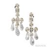 18kt White Gold and Rock Crystal Earpendants, Prince Dimitri