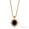 22kt and 18kt Gold and Black Tourmaline "Classic Collection" Pendant, Zaffiro