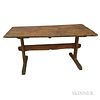 Country Pine and Maple Trestle Table