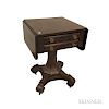 Empire Mahogany Two-drawer Drop-leaf Work Table