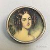 Portrait Miniature Brooch of a Woman