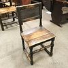 Early Black-painted Maple and Pine Chair