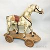 Carved and Painted Wood Horse Pull Toy