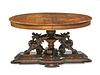 Victorian carved mahogany griffin table base w/ top