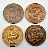 Grouping of four bronze medallions, Medallic Art Co. NY