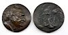 Pair of H. St. Lerche bronze medallions including Ibsen