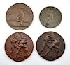 Grouping of four bronze medallions, Dropsy, W. Hancock