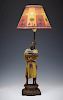 Cold painted figural lamp, Moroccan man