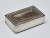 Dutch silver trinket box with painted lid