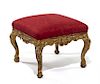 Louis XV French carved gilt wood and upholstered stool