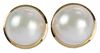 14kt. Mabe Pearl Earclips