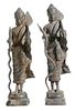 Pair of Standing Thai Bronze Buddhas