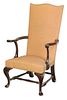 Queen Anne Style Mahogany Lolling Chair