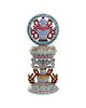 A Buddhist Famille Rose Altar Ornament, Height 12 inches.