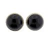 14k Gold Onyx Button Earrings