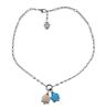 Chantecler Gold Diamond Coral Turquoise Charm Necklace