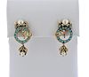 Antique 14k Gold Pearl Turquoise Earrings