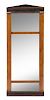A Biedermeier Parcel Ebonized Walnut Pier Mirror Height 44 3/4 x width 18 1/4 inches.
