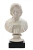 * An Italian Marble Bust of a Lady Height overall 10 1/2 inches.