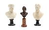 * A Group of Three Small Busts Height of tallest 8 3/4 inches.