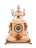 * A Continental Gilt Metal Mounted Onyx Clock Height 21 3/4 inches.