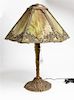 * An American Slag Glass Lamp Width of shade 13 inches.