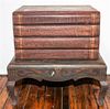 * A Painted Book Form Chest Height 21 x width 21 x depth 16 7/8 inches.