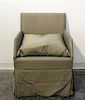 A John Saladino Silk Upholstered Villa Chair Height 32 1/2 inches.
