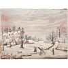 Primitive Winter Landscape Painting