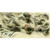 Palace Size Chinese Painting on Silk of Two Dragons, Signed and Seal Stamped along with Inscription