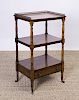 ENGLISH FRUITWOOD THREE-TIERED WHAT-NOT