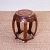 CHINESE CARVED HARDWOOD DRUM-FORM STOOL