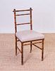 ENGLISH STAINED OAK FAUX BAMBOO SIDE CHAIR