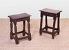 PAIR OF WILLIAM AND MARY STYLE OAK JOINT STOOLS