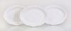 SET OF THREE PORTUGUESE WHITE GLAZED POTTERY PLATTERS MOLDED WITH CABBAGE LEAVES