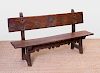 SPANISH CARVED RED PINE BENCH