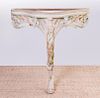 ITALIAN ROCOCO STYLE GREEN AND WHITE PAINTED CONSOLE