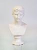 CONTINENTAL WHITE MARBLE BUST OF AUGUSTUS CAESAR