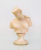 MODERN MARBLE BUST OF A WOMAN ON A SOCLE, AFTER THE ANTIQUE