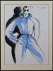 ANTONIO LOPEZ (1943-1988): FASHION SKETCH (MALE BLUE JUMPER)