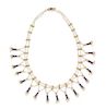A Victorian Yellow Gold, Sapphire and Seed Pearl Fringe Necklace, 20.60 dwts.