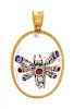 A Victorian Yellow Gold, Silver, Rock Crystal, and Paste Pendant, 14.35 dwts.