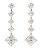 A Pair of Platinum and Diamond Dangle Earrings, 10.70 dwts.